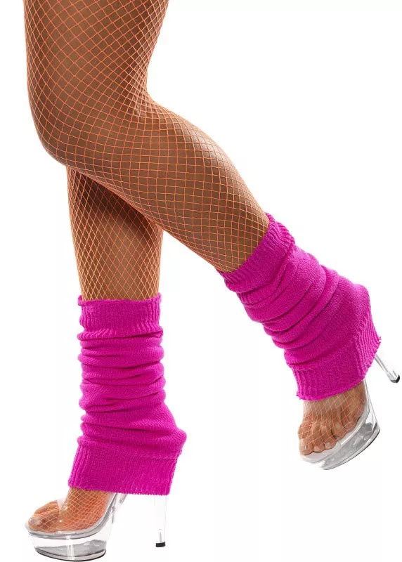 80er Jahre Stulpen Neonpink Retro Beinstulpen Damen