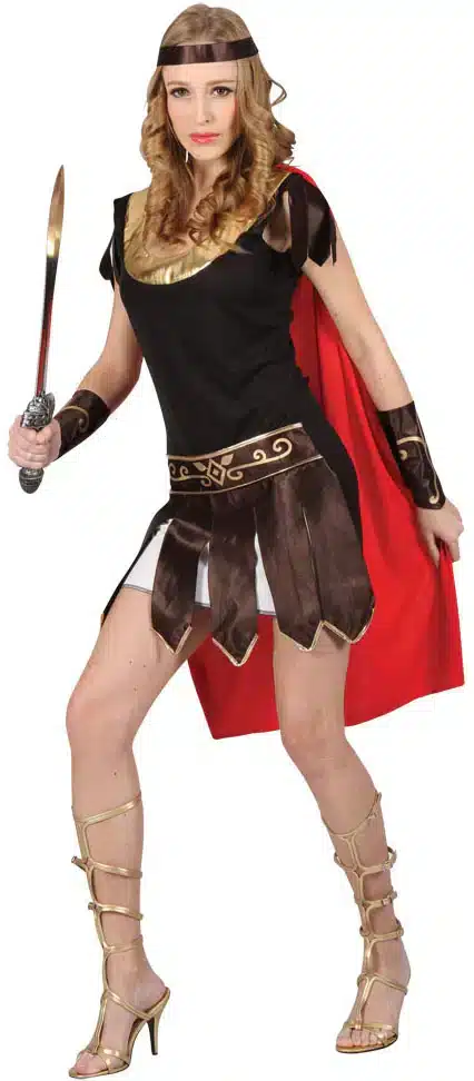 Römerin Kostüm Sexy Zenturio Damen mit Cape und Rüstungsdetails