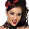 Gothic Halskette schwarz mit Spitze und Perlen Karneval Accessoire