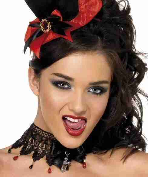 Gothic Halskette schwarz mit Spitze und Perlen Karneval Accessoire