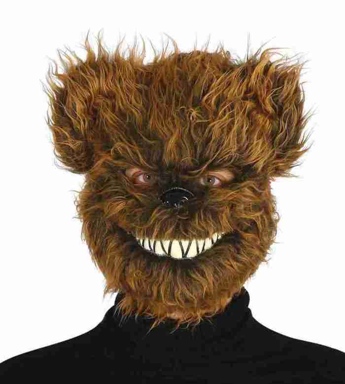 Horror Bären Maske Zombie braun Halloween Gruselmaske