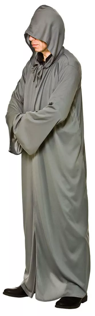 Graues Kapuzengewand Herren - Elegantes Mystik Kostüm