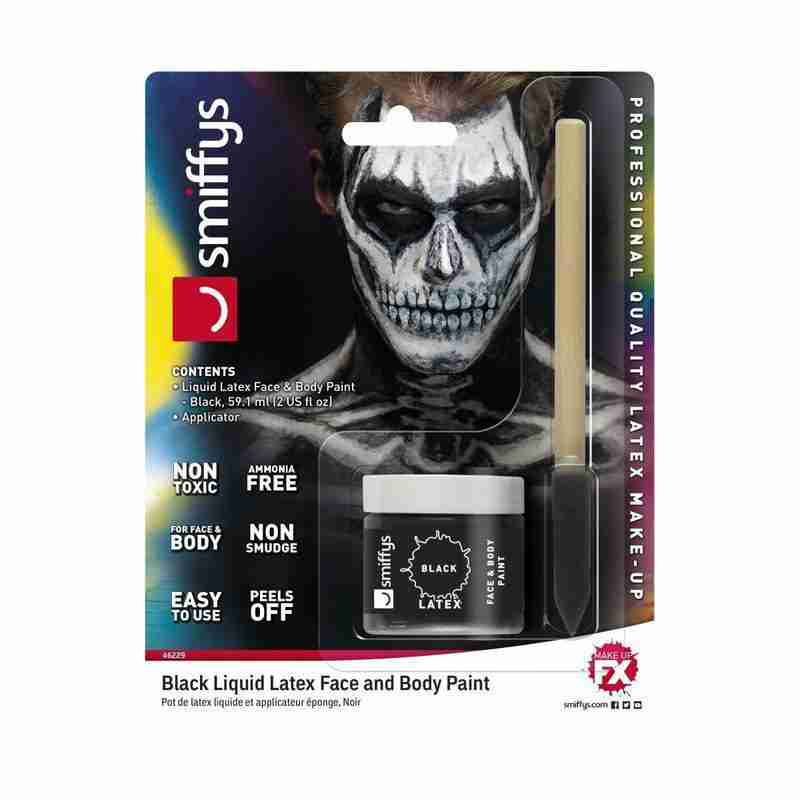 Schwarzes Flüssiglatex 59ml Dose von Smiffy's