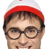 Walter Kostüm Set mit Nerd Brille und weißer Mütze roter Bommel
