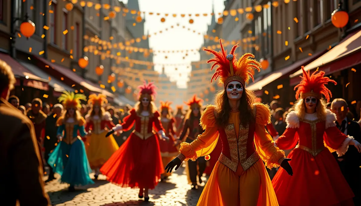 Bunte Karnevalskostüme und Masken zeigen regionale Unterschiede des Karnevals in Deutschland