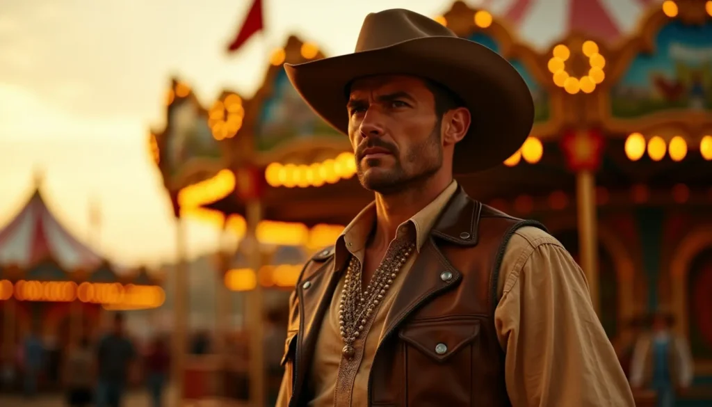 Cowboy Western Kostüm mit Hut und Weste für Mottopartys und JGA
