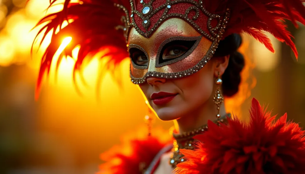 Bunte Karneval Kostüm Ideen für Frauen mit glitzernden Masken